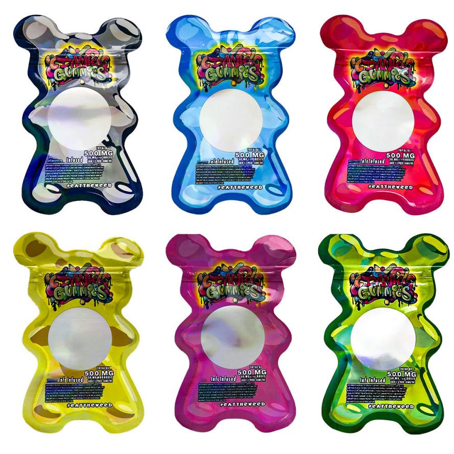 

DANK GUMMIES Special-shaped packaging bag 500MG Ziplock Edibles Retail Candy Gummy Bag Smell Proof Mylar edible