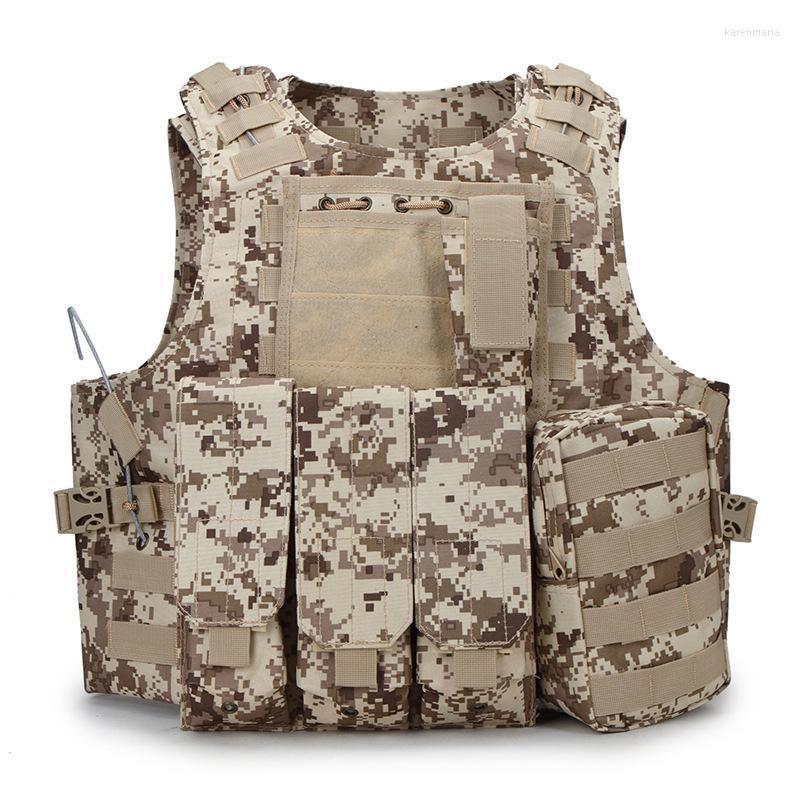 

Men's Vests Army Military Tactical Vest Molle Combat Hunting With Pouch Assault Plate Carrier CS Mens Outdoor Kare22, Black