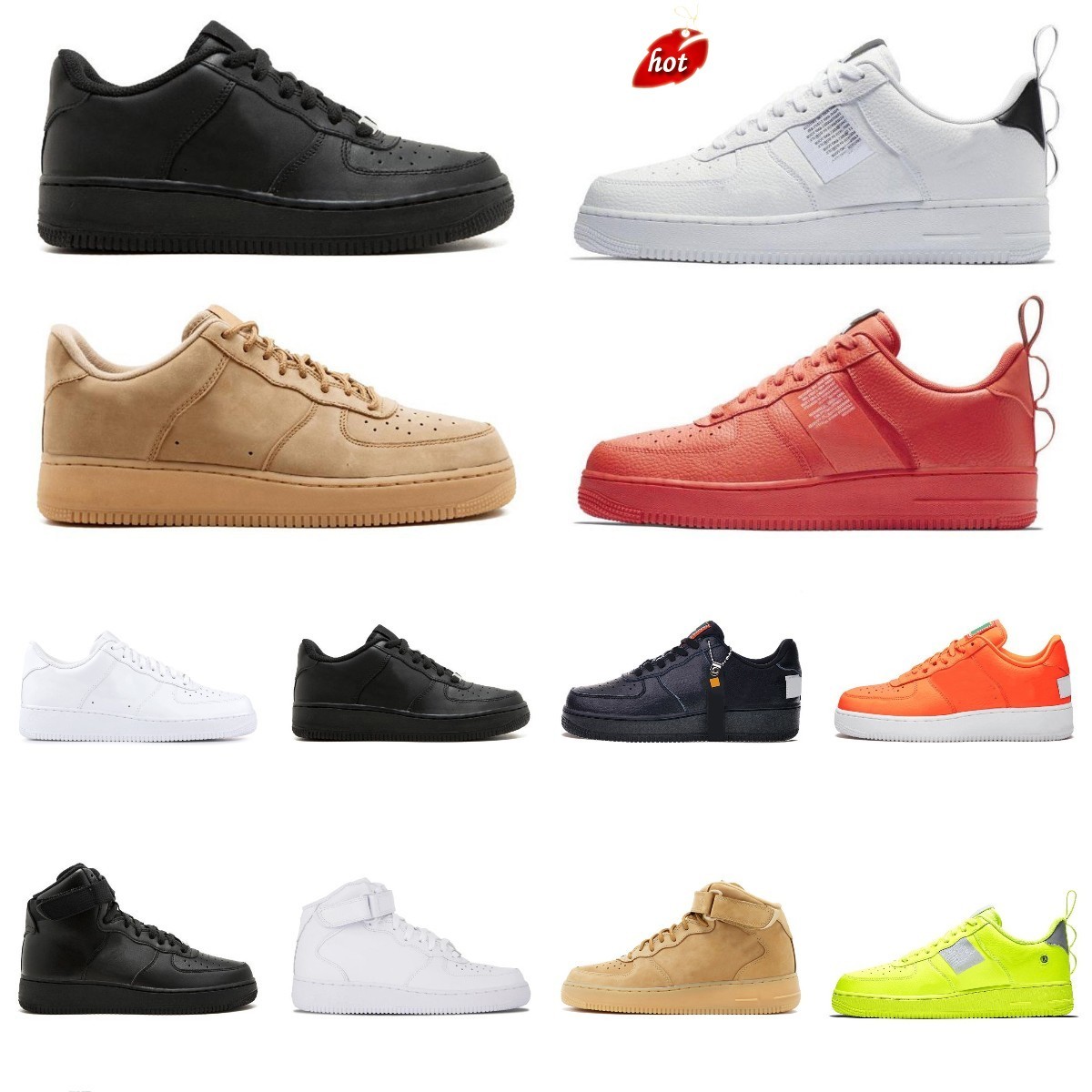 

2022 New Mens Running Shoes Forces Sneakers Og Classic Triple White Low Shadow Utility Black Wheat Pistachio Frost Men Women Trainers Sports, Customize