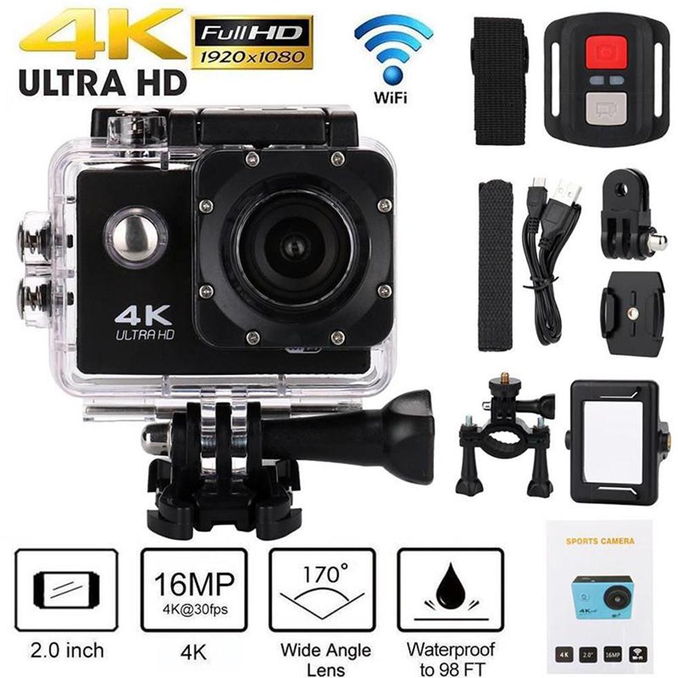 

H9 Action Camera Ultra HD 4K / 30fps WiFi 2.0" 170D 30M Underwater Waterproof Camera Helmet Vedio Sport Go Pro Surfing Rock C2869