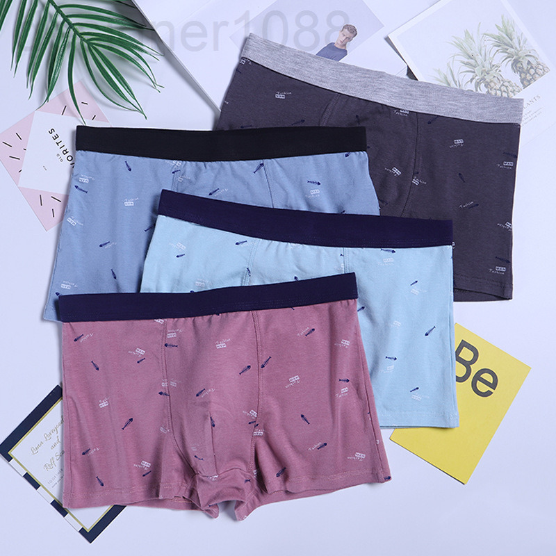 

Underpants designer Men's underwear breathable sweat absorbing cotton u convex bag flat pants men's comfortable youth middle waist quarter shorts RK19, 8843 # single strip # dark gray