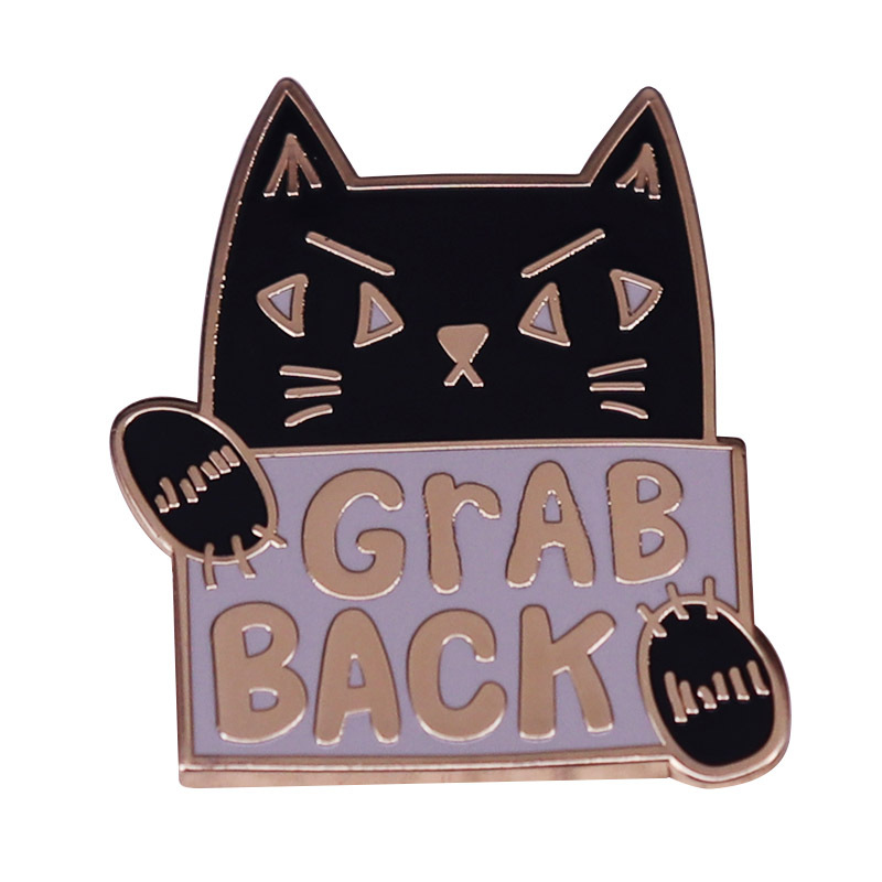 

Grab Back Feminist Enamel Pins Brooch Collecting Alloy Lapel Badges Men Women Fashion Jewelry Gifts Adorn Backpack Collar Hat, As picture