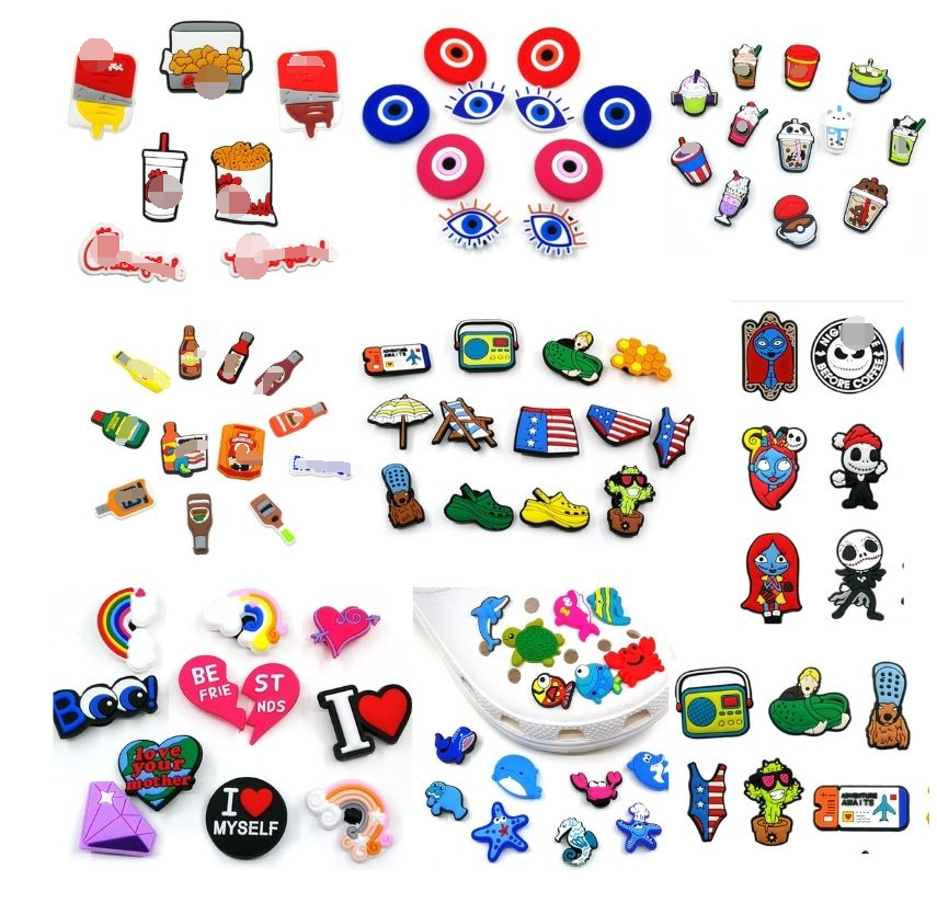 

Shoe Parts Accessories Shoe Parts Accessories Shoes Texas Croc Charms Pvc Mix Devils Eye Soft Rubber Shoecharms Buckle Shoe Decorat mix randomly