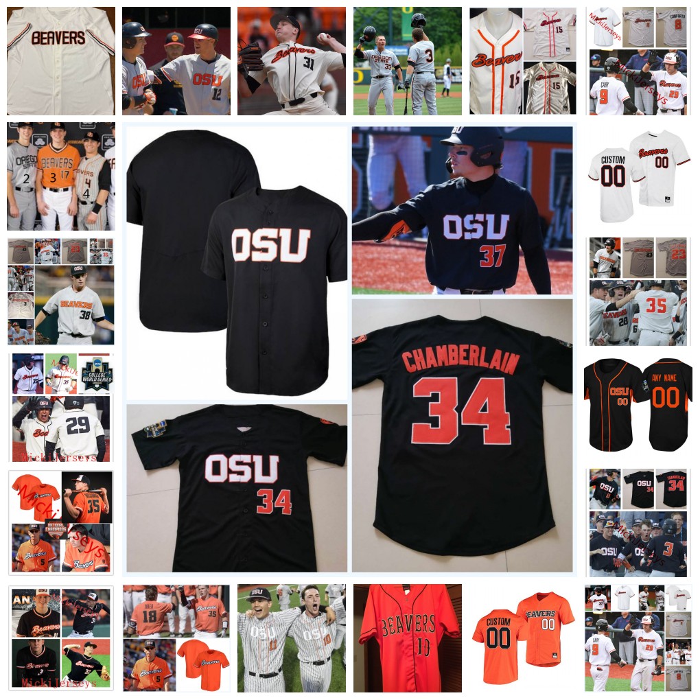 

Custom Oregon State Beavers Stitched College Baseball Jersey Mitchell Verburg Justin Thorsteinson Ian Lawson Jacob Kmatz DJ Carpenter Travis Bazzana OSU Jerseys, 14