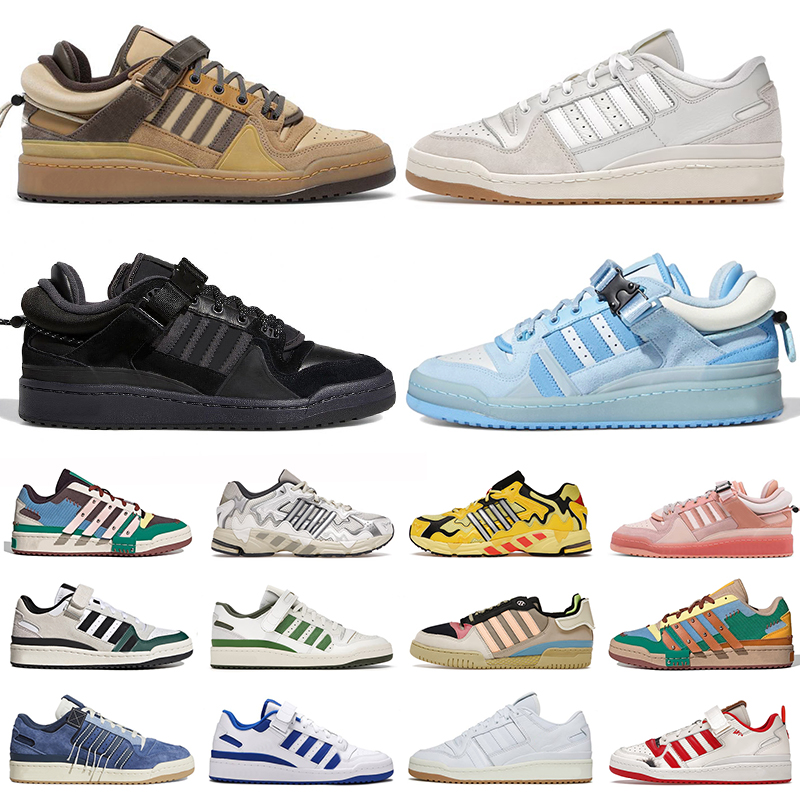 

men women casual shoes Bad Bunny x Forum Buckle Low Core Black Blue Tint Easter Egg The First Cafe Yellow Benito mens trainers sneakers