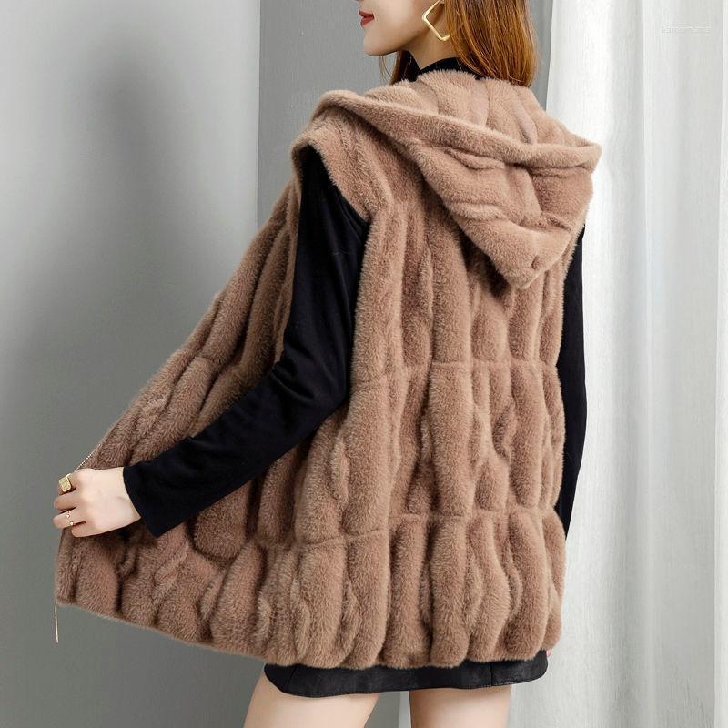 

Women's Vests Velvet Vest Jacket Women Hooded Zipper Pockets Warm Fleece Coats Sleeveless Waistcoats Tank Tops Coffee Brown Clothing Kare22, Black