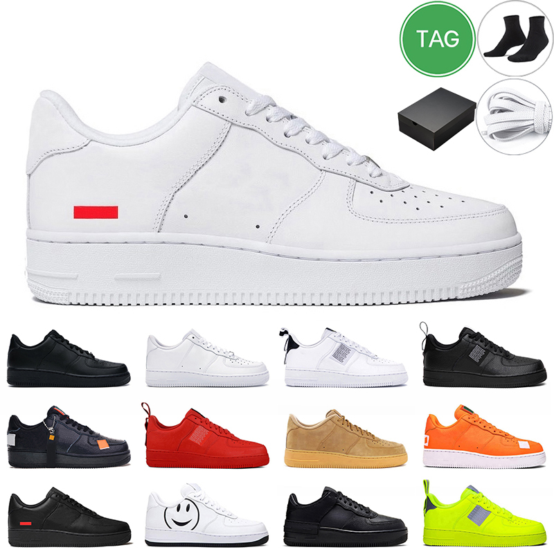 

With Box men women airforce 1 White outdoor running shoes Black Utility Wheat Orange af1 mens trainer designer sneakers, #14
