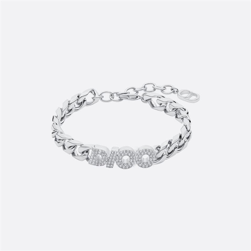 Bracelet épais de mode pour les bijoux de créateurs unisexes Lettre de luxe D Mens Chin Bracelets Bracelets en diamant de haute qualité D2110264H