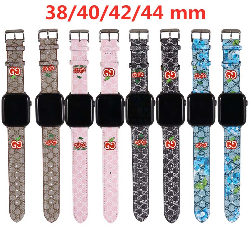 

Gucci luxury apple watch Strap For 42mm 41mm 38mm 40mm 44mm 45mm iwatch 2 3 4 5 LV watch bands Leather Bracelet Stripes watchband