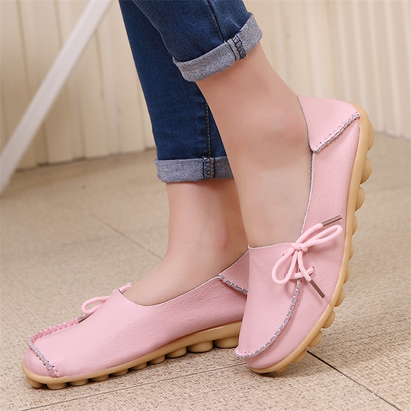 

Women Platform Shoes Genuine Leather Mom Shoes LaceUp Adjust Tightness Retro Comfy Walking NonSlip Large Size Shoe Femme 220615, Black