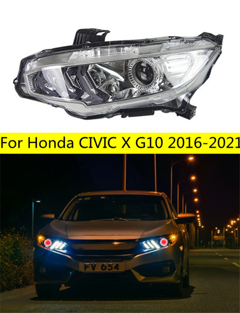 

Full LED Head Lights For Honda CIVIC X G10 20 16-2021 DRL Turn Signal High Beam Demon Eye Lens Running Lights