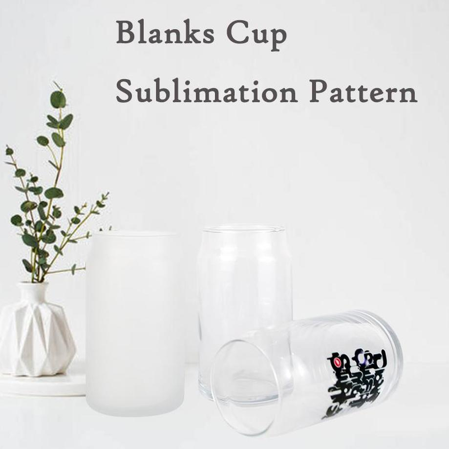 

12oz 16oz Sublimation Cola Can Tumbler Clear Frosted Glass Jar with Bamboo Lid Wide Mouth Beer Cup Festival Party Wine Tumblers sxmy6, Sublimation blanks