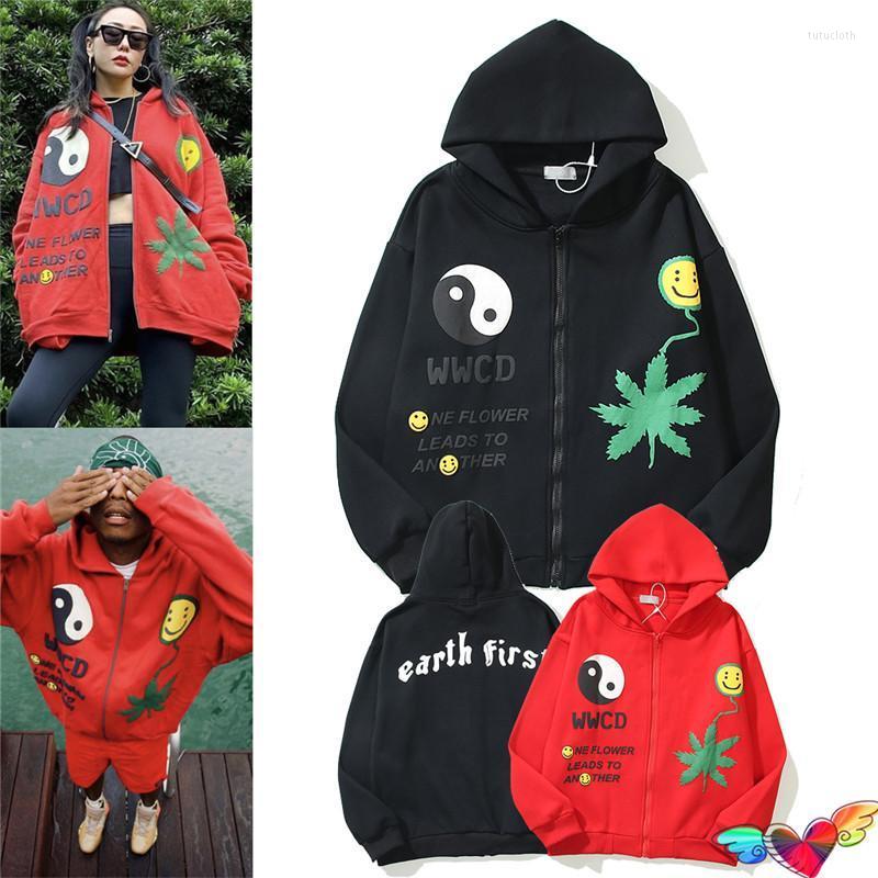 

Men's Hoodies & Sweatshirts Foam Printing CPFM Hoodie Men Women High Quality Zipper CPFM.XYZ Earth First Hooded WWCD PulloversMen's, Black