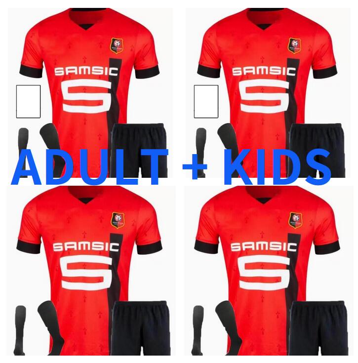 Rennes 22 23 Jerseys de football Rennais Doku Terrier Bourige Aud Guirassy Camavinga Aguerd Niang 2022 2023 Maillots de Foot Men Kid Kit Kit Foot
