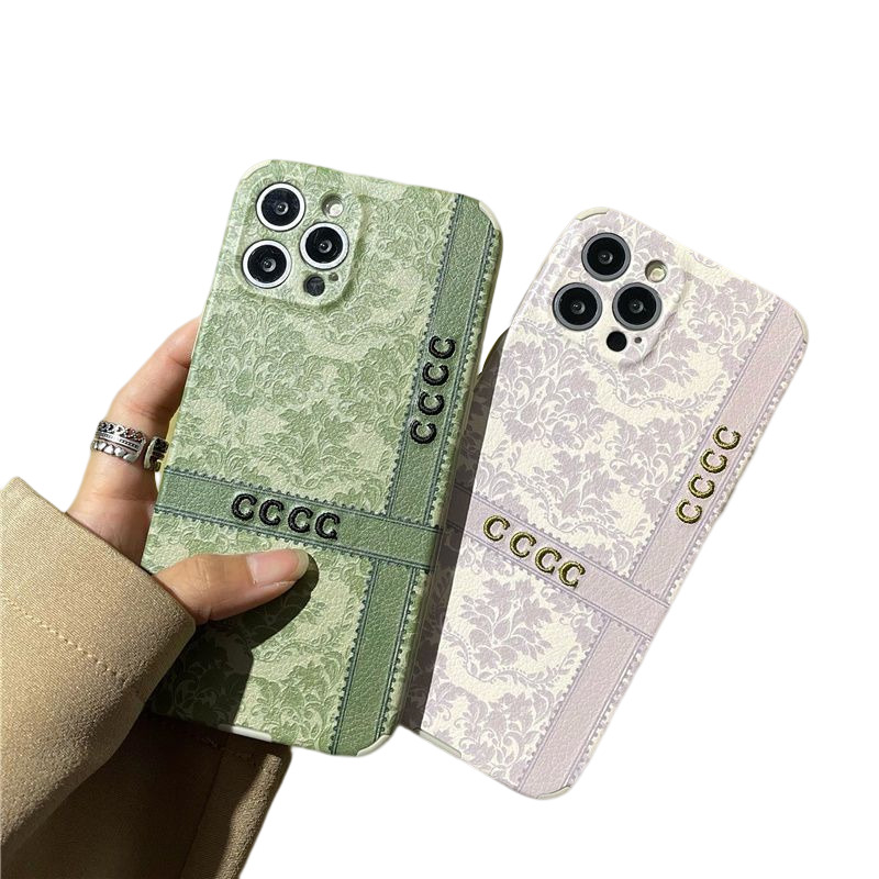 

Designer Luxury Shockproof Cell Phone Cases For Iphone Letter G Embroidery Green, White