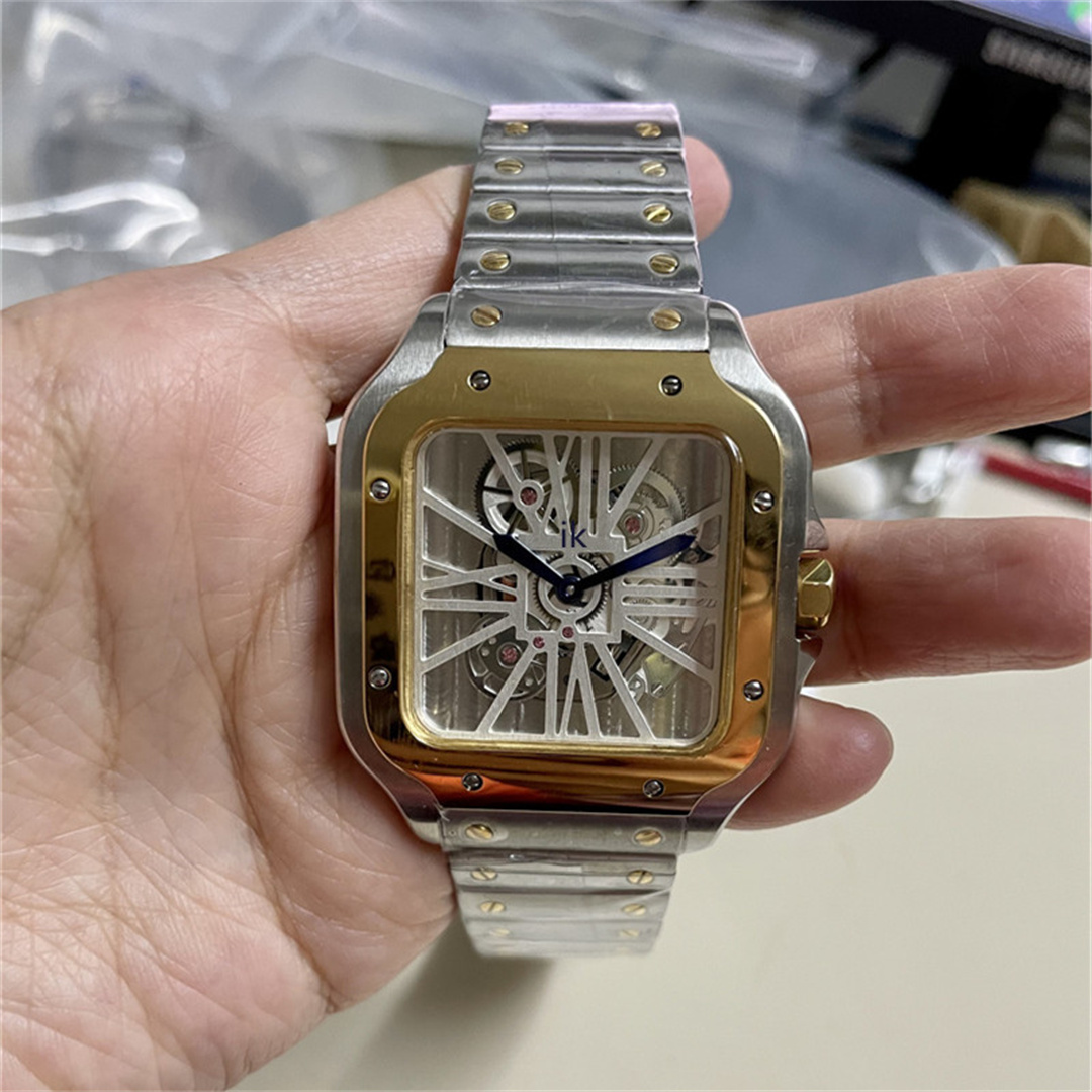 

New arrival High quality watch man classic quartz movement men watches designer stainless steel bracelet New arrivals wristwatch gift Skeleton Face 089-2, #1 steel back