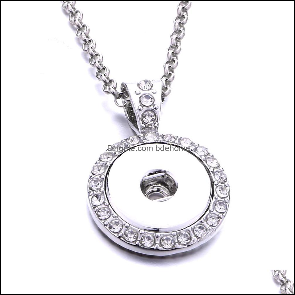 

Pendant Necklaces Pendants Jewelry Fashion Heart Crystal Snap Button Necklace 18Mm Ginger Snaps Buttons Charms With Stainl Dhdc9