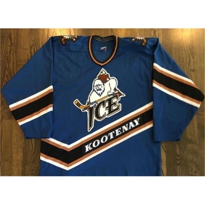 CeCustomize Uf tage ZELDZAME Uf tage Kootenay Ice Hockey Jersey Borduren Gestikt of op maat elke naam of nummer retro Jersey