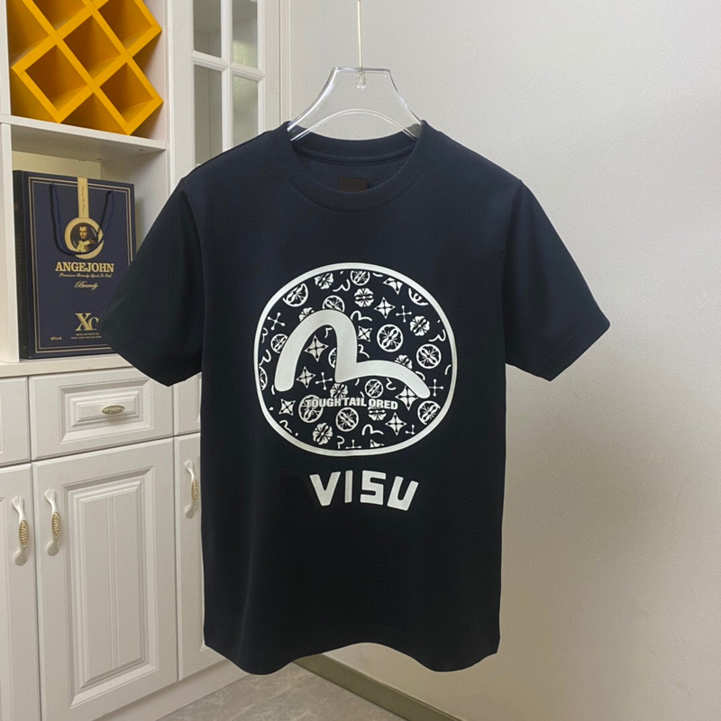 

2022 Summer Europe Japan Seagull Print Tee Fashion Mens Short Sleeve Tshirt Women Clothes Casual Cotton T shirts, Black