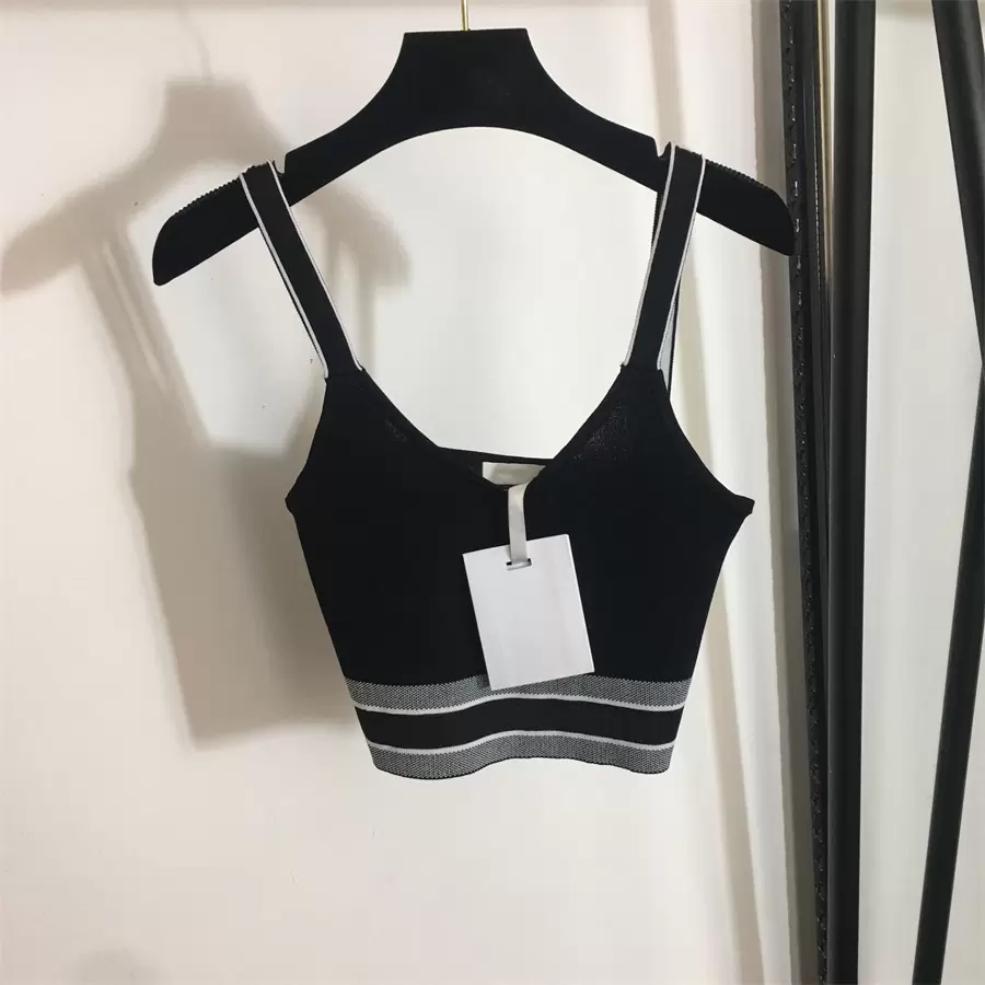 Women's Tank Top Yoga Vest Gym Sports Crop Tops Seamless Streetwear Fitness Running Vest Workout Bra With Small Letter-image-757371923