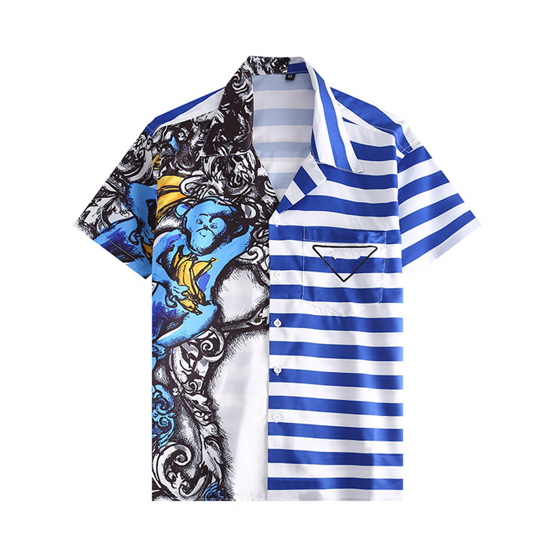 

2022ss Fashion Hawaii Clothing Beach Shirts Mens Designer Silk Bowling Shirt Casual Shirts Men Summer Short Sleeve Loose Dress Shirt
