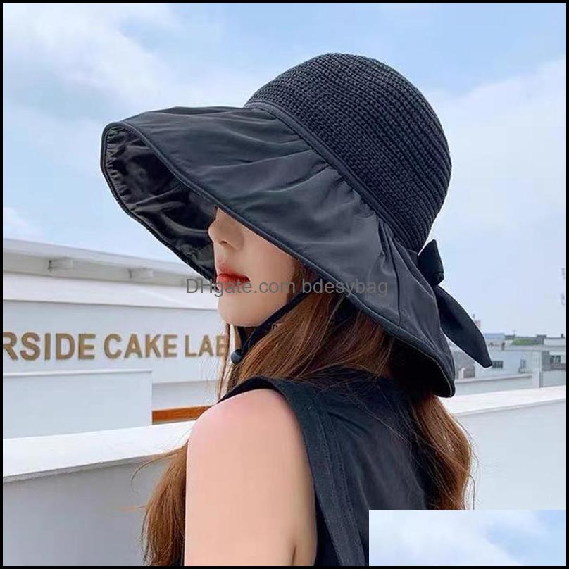 

Wide Brim Hats Caps Hats Scarves Gloves Fashion Accessories Colorf Women Summer Beach Sun Hat Resort Travel Dhdxw, Khaki