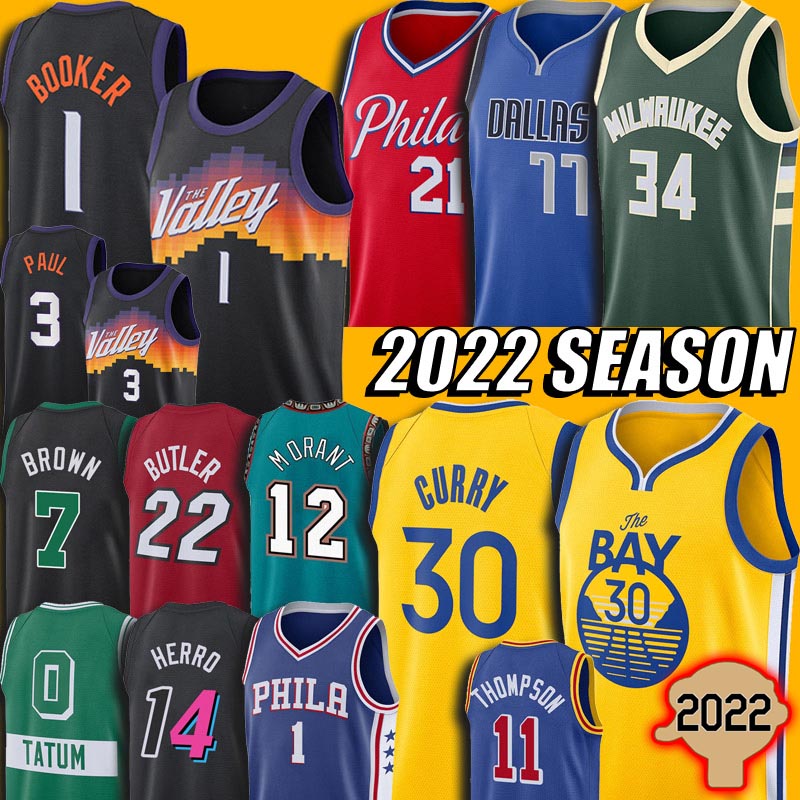 

30 Stephen Giannis Curry Antetokounmpo Jersey Basketball Devin Jimmy Booker Butler Jayson Ja Tatum Morant Jerseys Luka Joel 77 Doncic Embiid Chris Herro Paul Brown, Choose green number