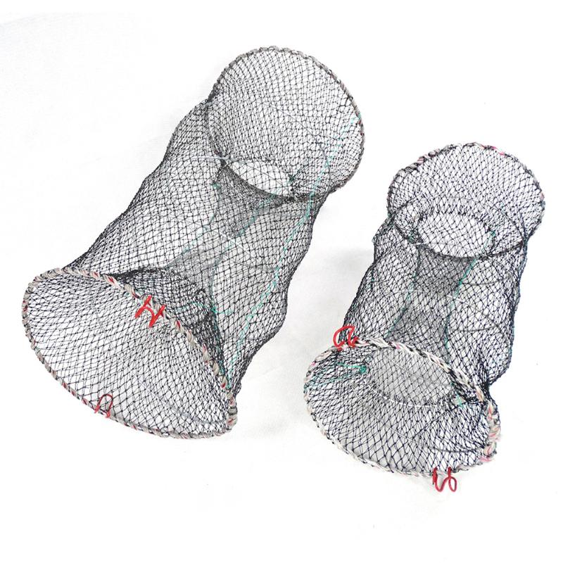 

Fishing Accessories Foldable Bait Cast Mesh Trap Net Portable Landing Shrimp Cage For Fish Crayfish Crab Auto Retractable TrapFishing