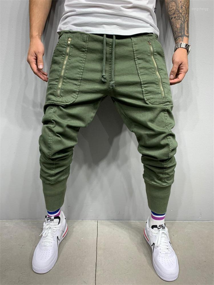 

Men's Pants Men's Casual Workwear Patch Pocket Tether Elastic Sports Baggy PantsMen's