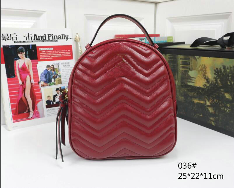 

Designer backpack Luxury Purse Double shoulder straps backpacks Women Wallet Real Leather Bags Lady Plaid Purses Duffle Luggage 036# 25x22x11cm, White