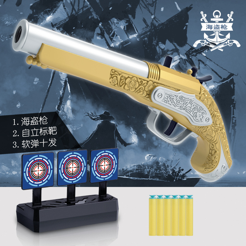 

Pirate Gun Toy Soft Bullet Manual Toy Gun Pistol Blaster Launcher Foam Shooting Model For Children Boys Birthday Gifts