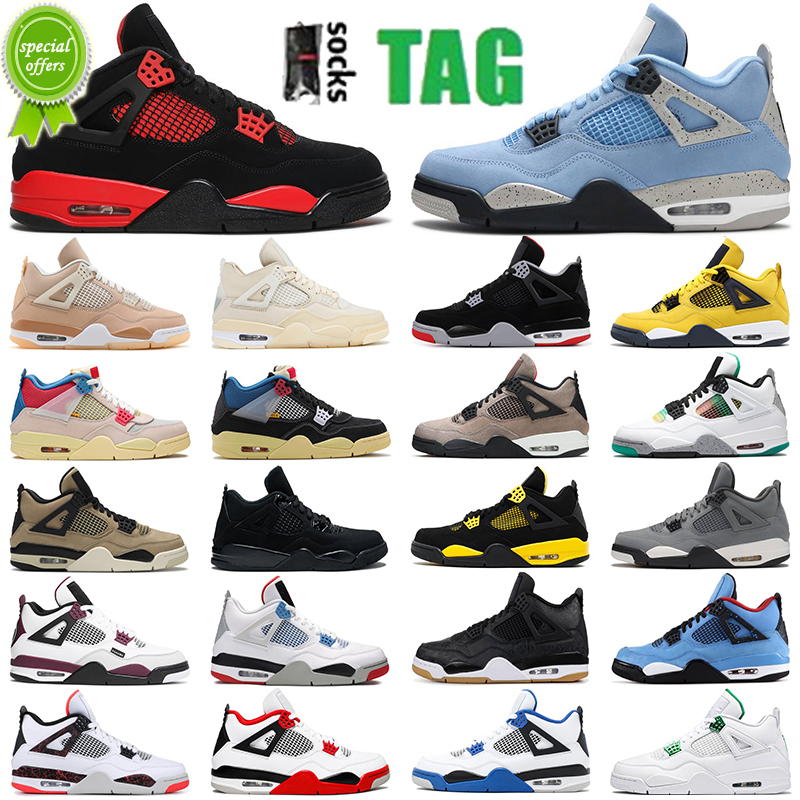 

High mens 4s Basketball shoes 4 University blue white oero shimmer Black Cat women Lightning union noir Fire red bred Pure Money metallic, 12