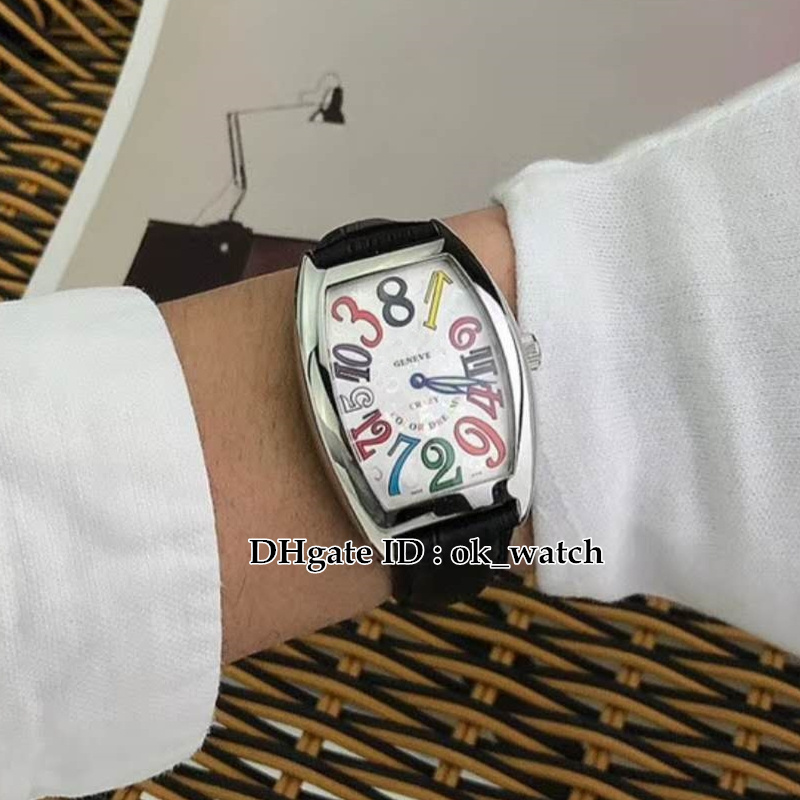 

New High Quality women's Automatic Watch Crazy Hours Silver Case 32mm Ladies' Sport Watches Black Leather Strap 4 Colors, F3