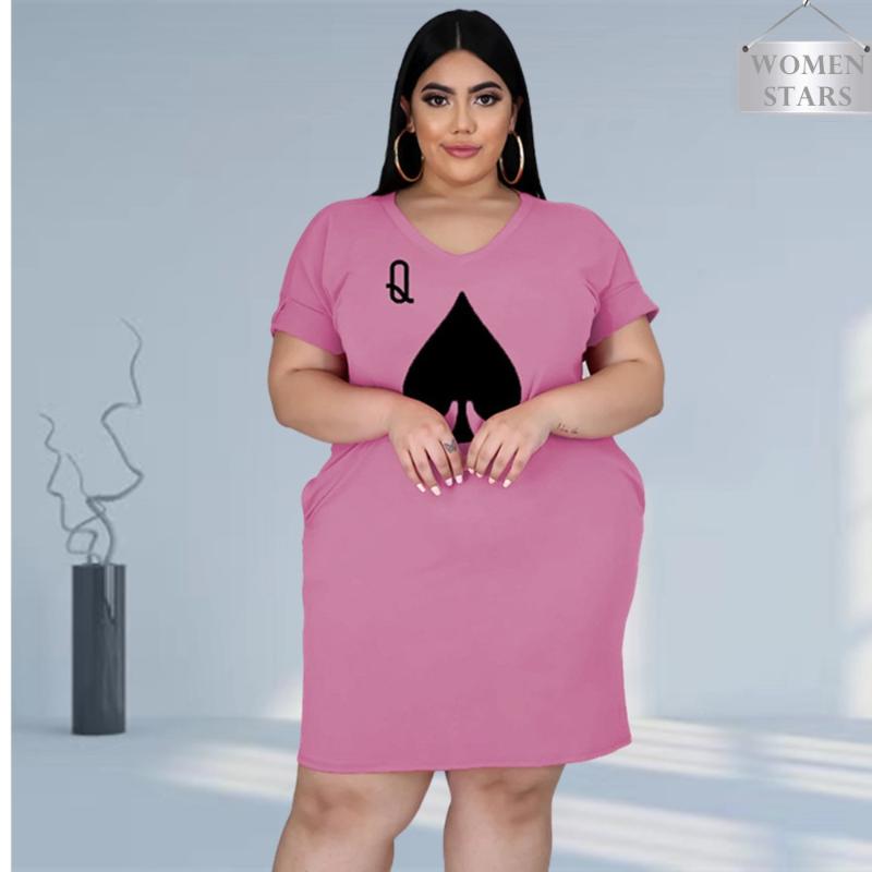

Plus Size Dresses Dress Women L-5xl Summer 2022 Wholesale Elegant Party Club Outfits Pink Mini Casual Streetwear Drop