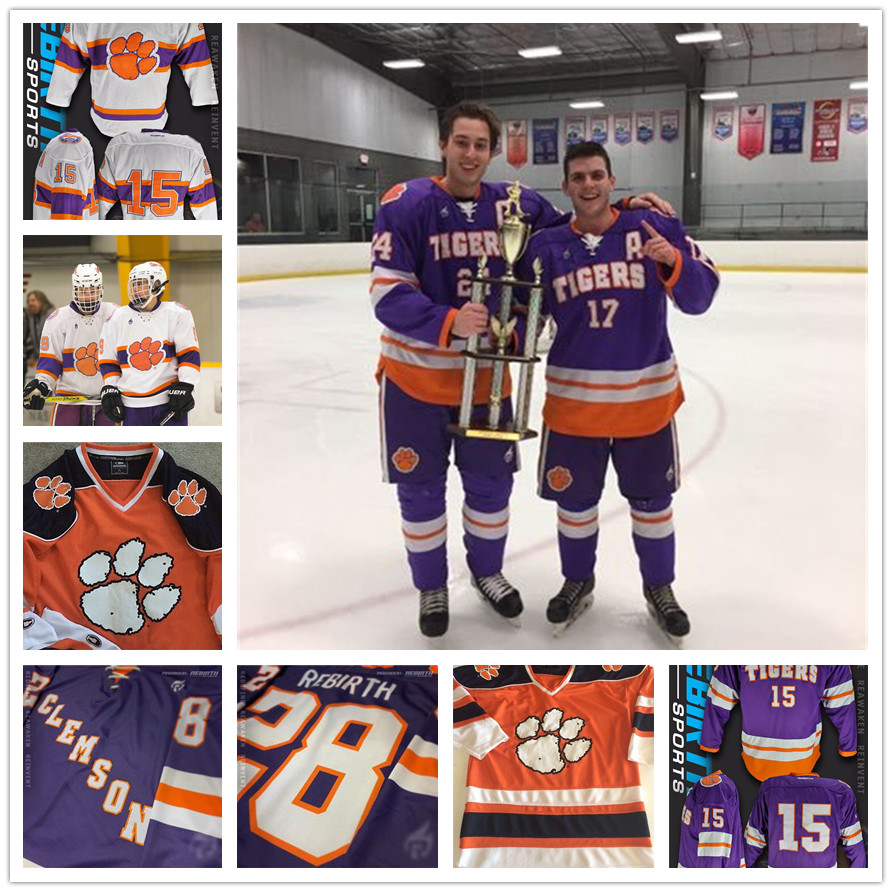 

Clemson Tigers 2022 NCAA Frozen Four Hockey Jersey 31 BRIAN BLOMQUIST 31 GIANLUCA DIGIOVANNI 31 JAKE BADGER 39 JOHN KERNEY 85 KADEN TEEL Jerseys 88 LUKE DOBBS Jerseys, White1