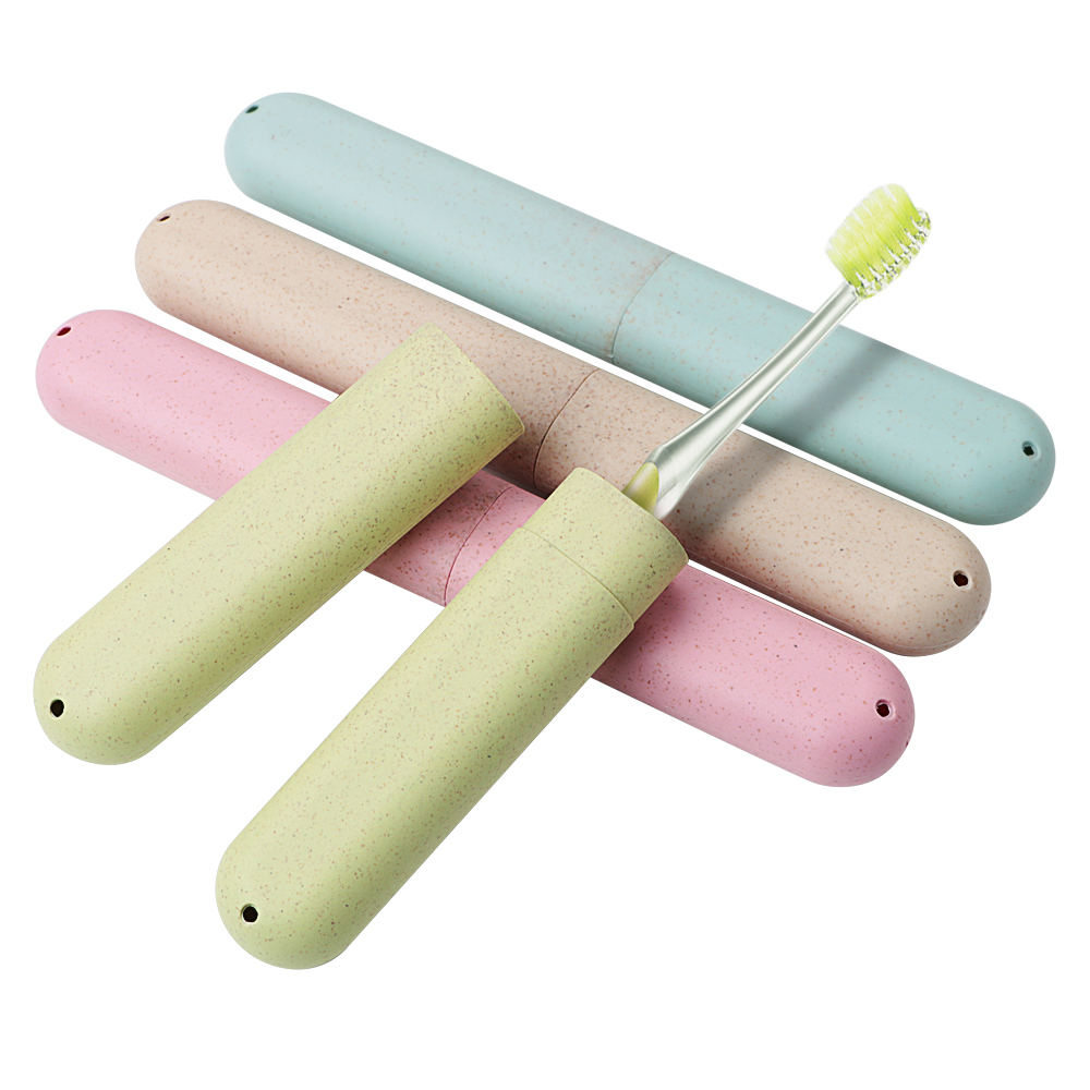 

Health Tooth Brushes Protector Portable Travel Toothbrush Box Toothbrush Tube Cover Case Wheat Straw