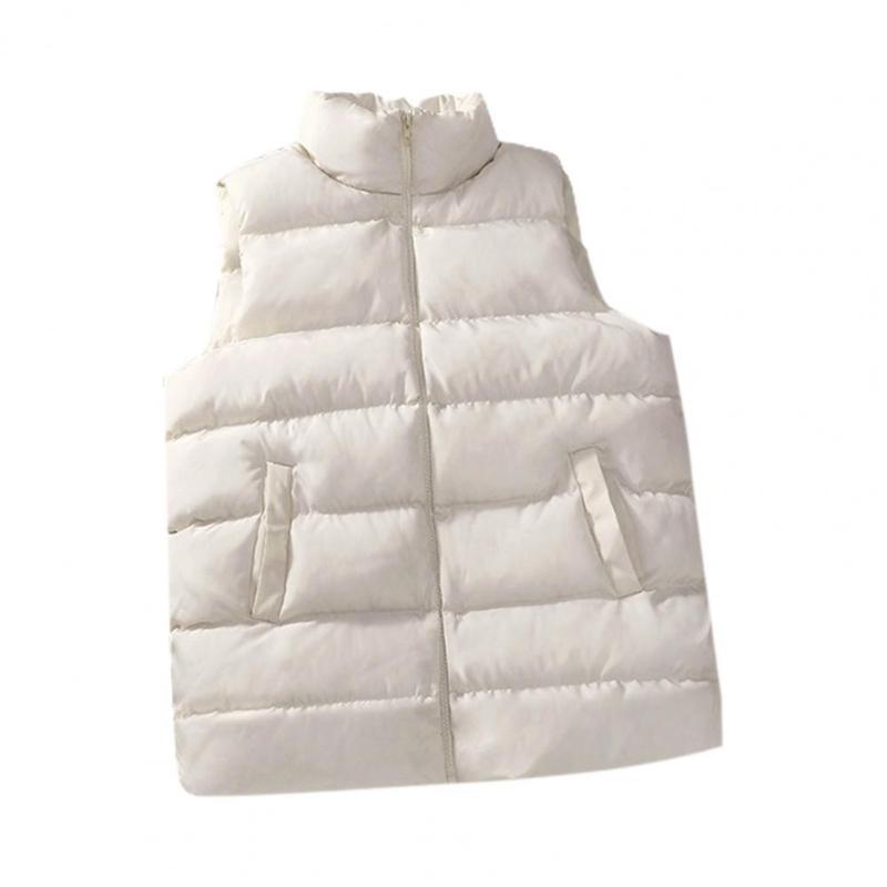 

Women' Vests Women Vest Solid Color Stand Collar Sleeveless Padded Lady Waistcoat For Daily Wear Autumn Winter Jacket Clothes Black Xxl