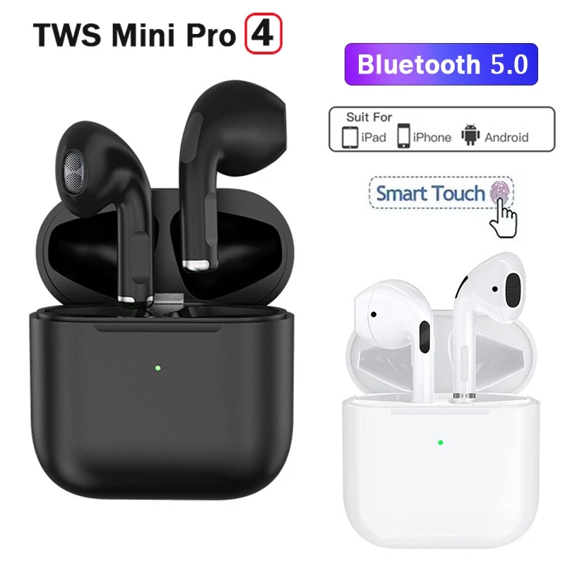 Pro 4 TWS Wireless Earphones Bluetooth 5.0 Earbuds with Charging Case Sports Stereo Handsfree Headset