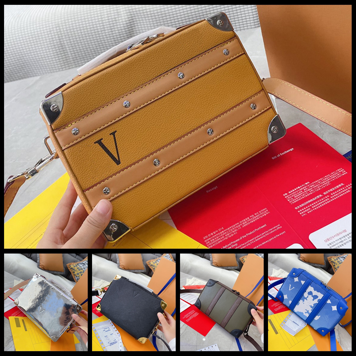 

5A Designer Bag Luxury Purse Brand Shoulder Bags Leather Handbag Woman Crossbody Messager Cosmetic Purses Wallet by shoebrand W107 06, #30 box