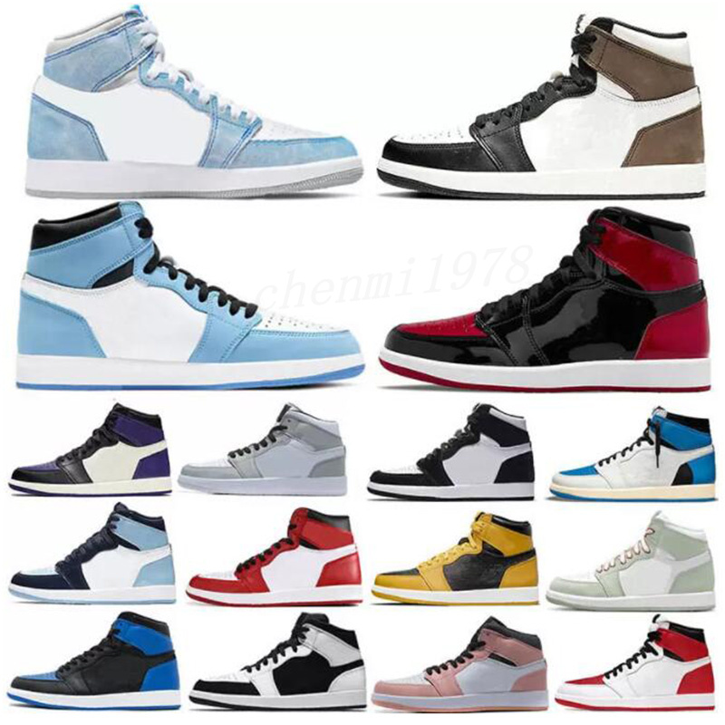 

Top Jumpman Mens Basketball Shoes Hyper Royal University Blue 1 1s Sail Obsidian Bordeaux UNC Silver Toe Black Dark Mocha Men Sport Women Sneakers Trainers c33, Color 4