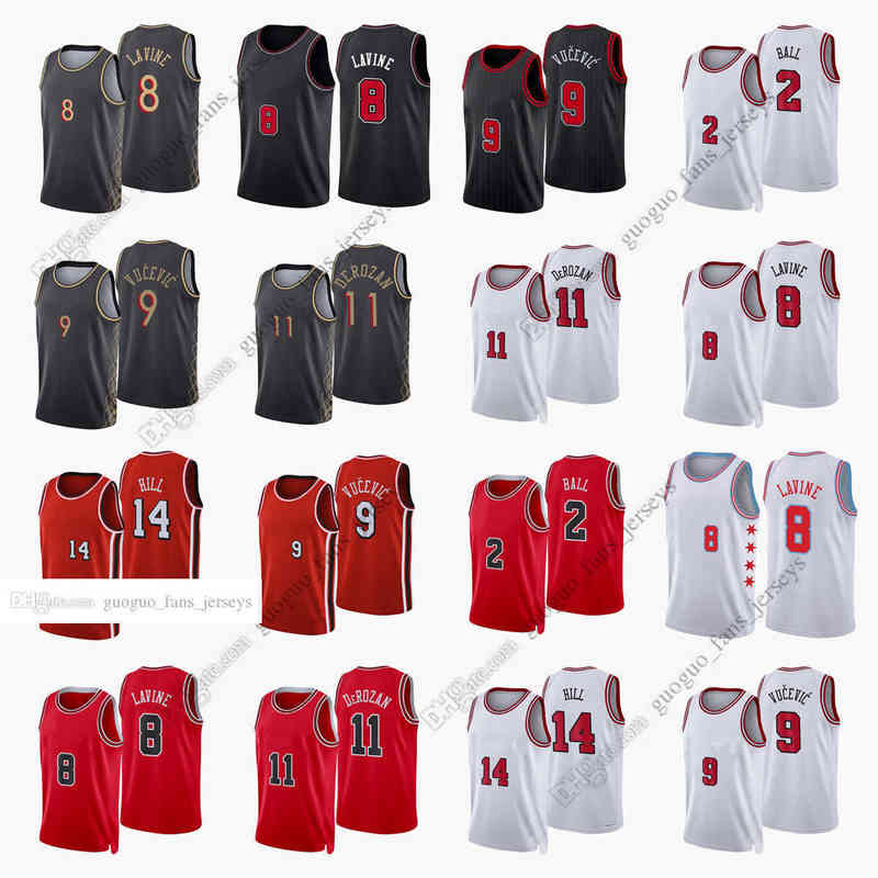 

Custom Printed 2022 New City Basketball Jerseys Vucevic Nikola DeMar DeRozan Zach LaVine Lonzo Ball Malcolm Hill High Quality Jersey Size S-