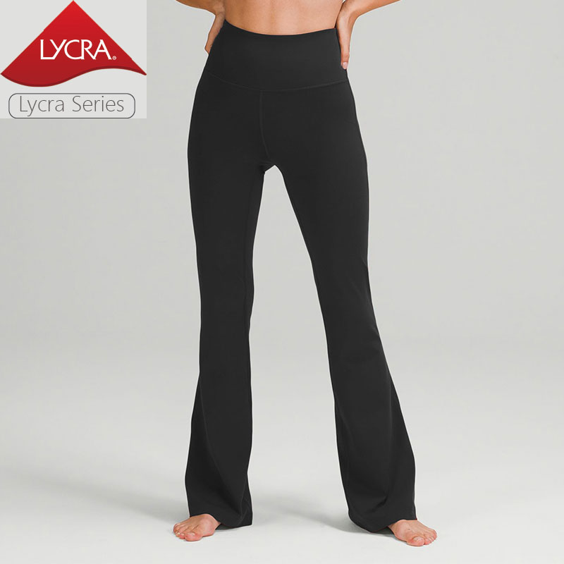 

Lycra fabric High Waist Flared Pants Thin Yoga Pants Naked Feel Women Elastic Workout Gym Running Sportwear, Mix order(please mark the color)