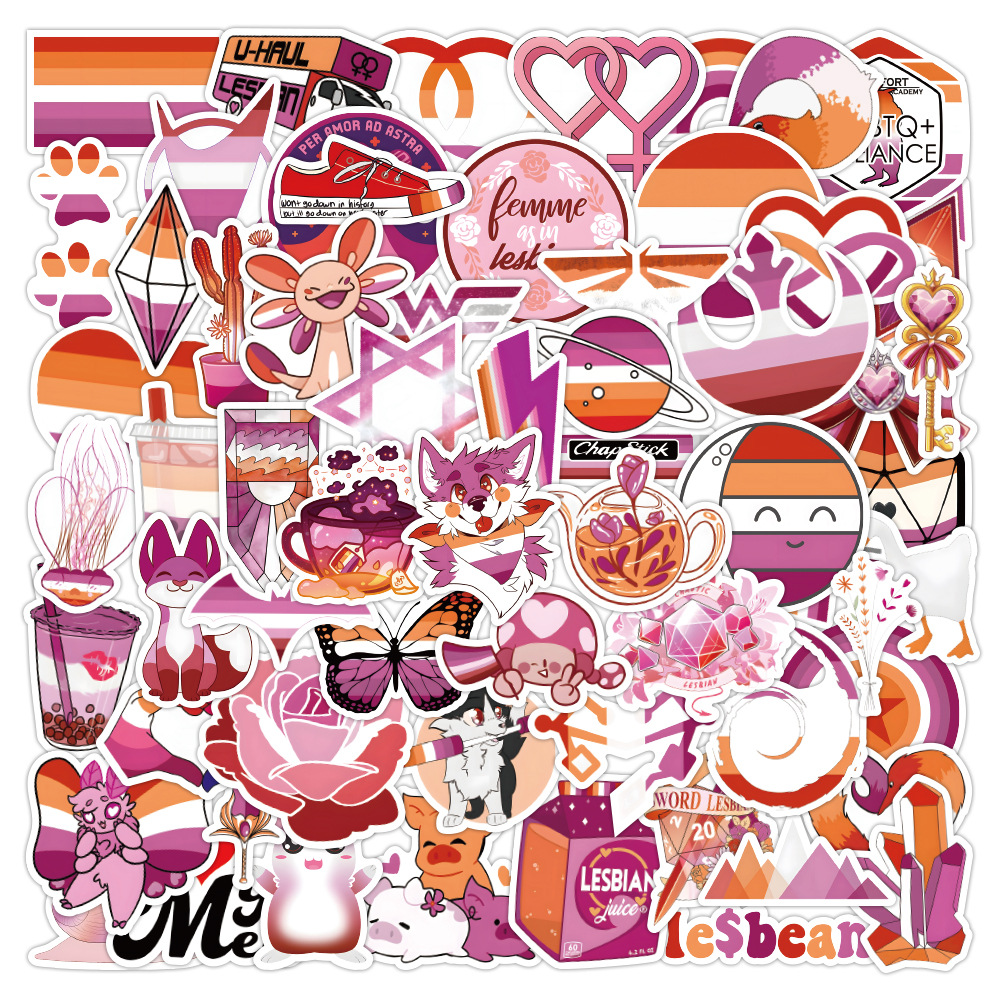 

60PCS Lesbian Waterproof Stickers for book wall bike