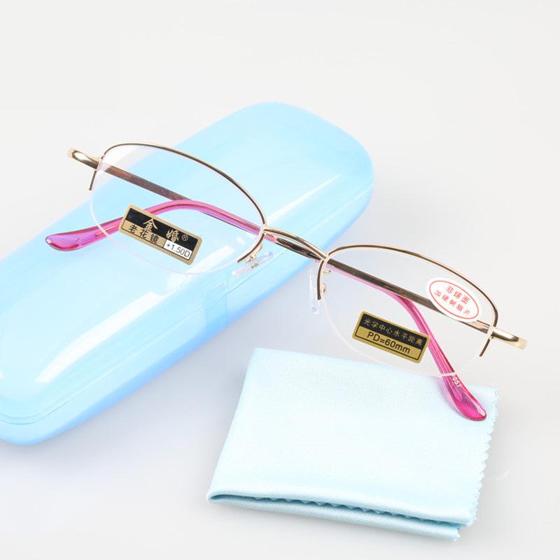 

Sunglasses Metal Half Fram Reading Glasses Women Vintage Presbyopic Reader Eyeglasses Optical Diopter 1.25 1.75 1.5 2.25 2.5Sunglasses