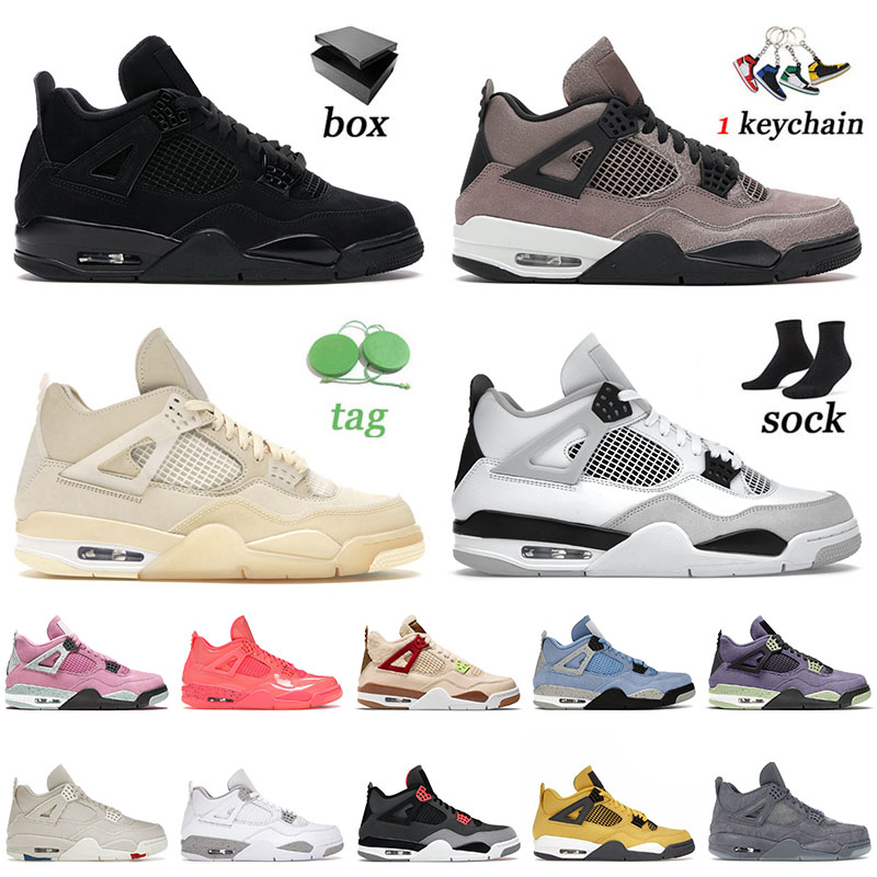 

With Box 2022 Arrival Mens Basketball Shoes 4 4s IV Taupe Haze Black Cat Sail Military Black Shimmer Zen Master Kaws Grey Jorda Jorden Sneakers 36-47, B10 sb 40-47