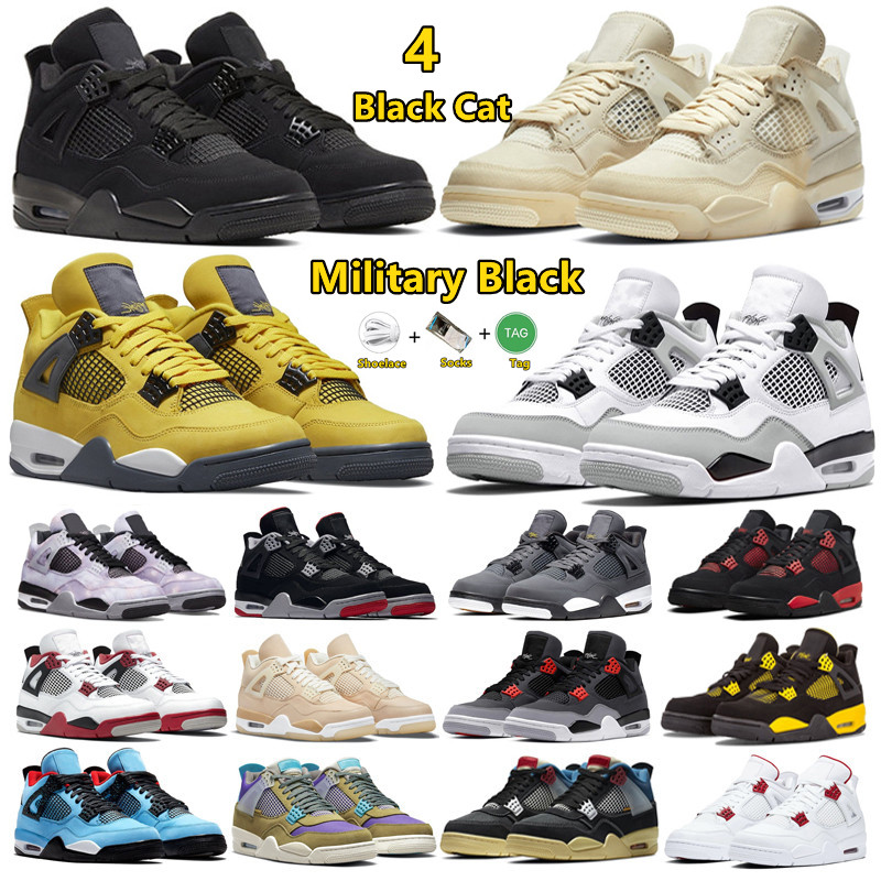 

Jumpman 4 4s mens basketball shoes Military Black Zen Master Black Cat Canvas lightning university blue Sail Bred Veterans Day men women trainers sports sneakers, Pay for box