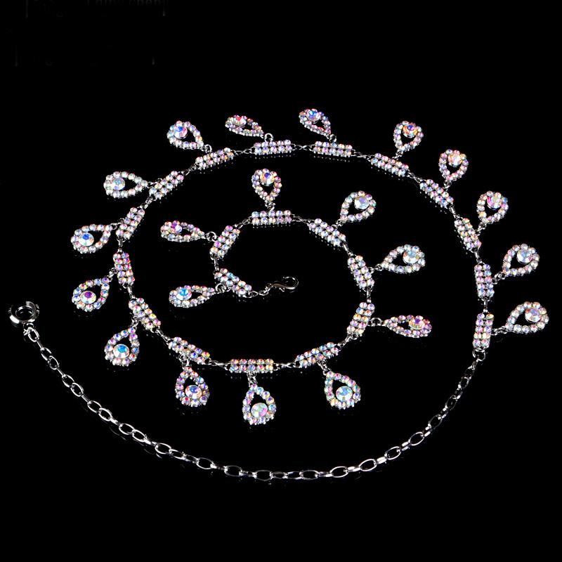 

Stage Wear Women's Ladies Girls Waist Belt Fashion Metal Charm Chain Dress Belly Dance GiftStage, Silver