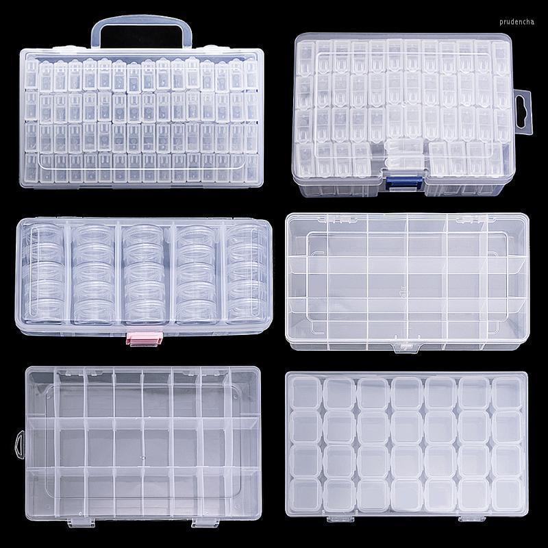 

Nail Art Equipment 9 Sizes Plastic Box For Storage Decoration AccessorY Transparent Empty Rectangle Case Rhinestone Bead Display Container P