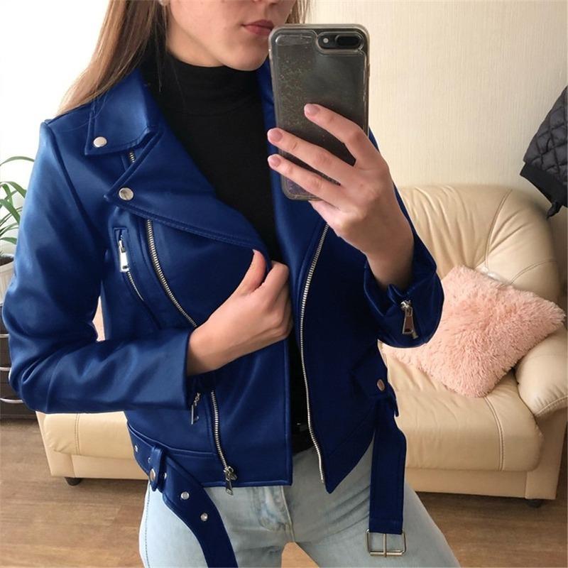 

Women' Leather & Faux Women Casual Zipper Motorcycle Long Sleeve Slim Coats Jackets Winter Oversized Punk Fashion Brown StreetwearWomen, Black
