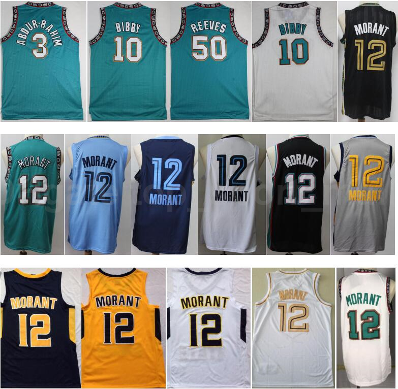 

Cheap Basketball Mike Bibby Jersey 10 Ja Morant 12 Reeves 50 Shareef Abdur Rahim 3 Old Vancouver Green Turquoise PRO Green White Blue''nba'', 12 black